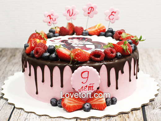 Розовый торт для девочки на День рождения