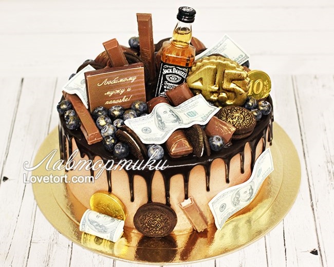 Сахарная картинка на торт любимому / мужу / парню - С Днем рождения.
