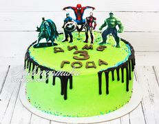 торт с супергероями для мальчика