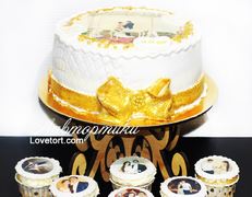свадебный торт в золотом цвете