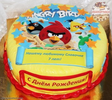 купить фото торт angry birds