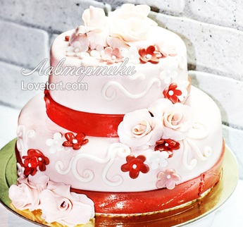 купить свадебный тортик с цветами