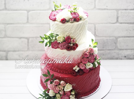 купить торт на свадьбу с цветами