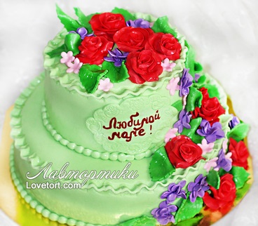 купить торт украшенный цветами
