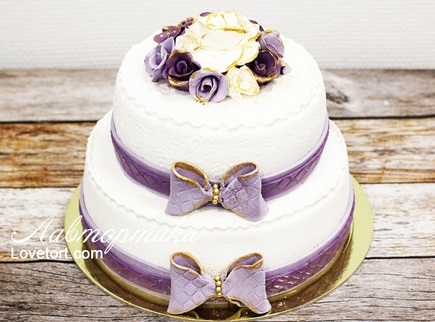 заказать торт бело-фиолетовый