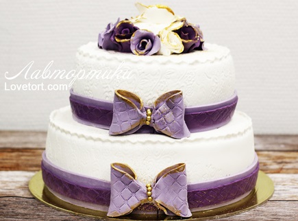 заказать торт бело-фиолетовый