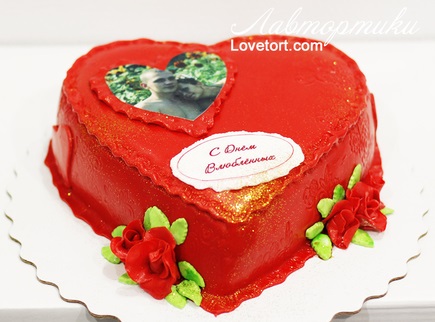 заказать красный торт сердце