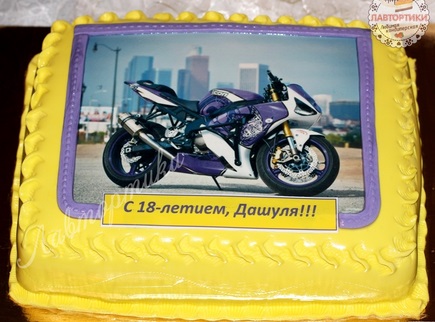 заказать фото торт с мотоциклом