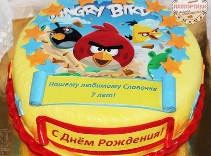 заказать фото торт angry birds
