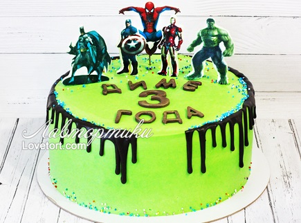заказать торт с супергероями для мальчика