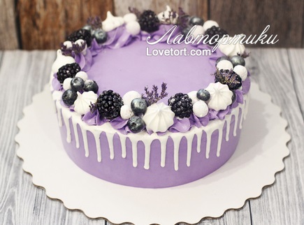 заказать торт в фиолетовых тонах