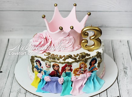 заказать детский торт принцессы диснея