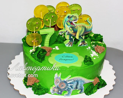 заказать торт с динозаврами