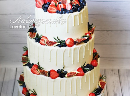 заказать свадебный торт с ягодами