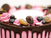 шоколадно-розовый торт на заказ